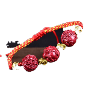 朱砂吉护岁吉祥宏属马虎狗三合贵神红绳手链生肖妙尚三合红手绳