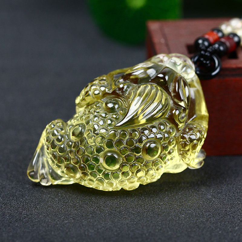 三蟾赐福金蟾济福财三足金蟾赐瑞葫芦黄水晶三蟾吊坠项链