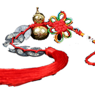 铜制六帝钱铜钱五帝钱八卦铜葫芦挂件古钱太极八卦小葫芦挂饰