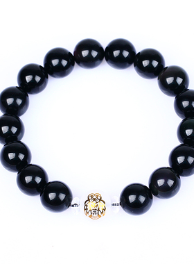 2026年马年本命年文哲保岁手链黑曜石红玛瑙手链手串属马鼠牛兔