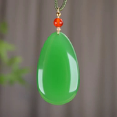 和田玉高光冰种水滴形女款 平安牌吊坠男款 项链挂坠新疆玉器