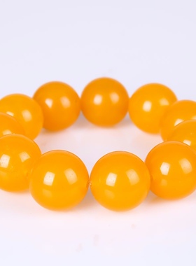 和田玉羊脂玉黄玉手链金丝玉戈壁玉黄玉圆珠手链男女款手串蜀黍20