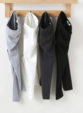 女童打底裤春秋加绒外穿黑白色洋气长裤女孩纯棉小脚裤宝宝弹力裤