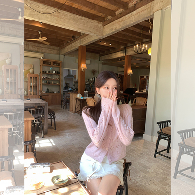 萌萌Ja软糯香芋气质甜美针织开衫