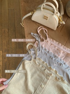 萌萌Ja」 花边bm风针织小吊带背心三色内搭上衣女 韩妹穿搭b备