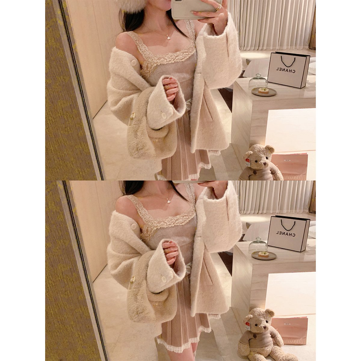 萌萌Ja蕾丝背心吊带上衣内搭女