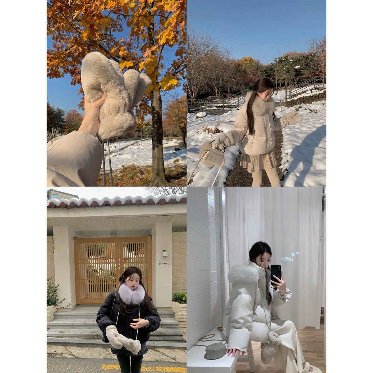 萌萌Ja 配饰 三色打底袜/三色发箍/手套