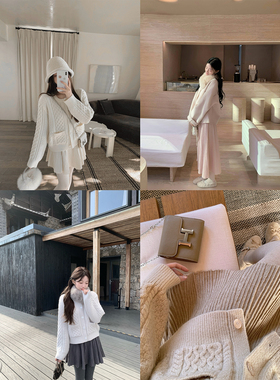 萌萌Ja 落幕氛围~返场百搭A字针织裙高腰显瘦纹理感短裙温柔长裙