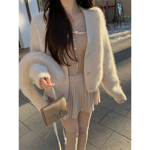 萌萌Jaa字半身裙高腰百褶裙高腰