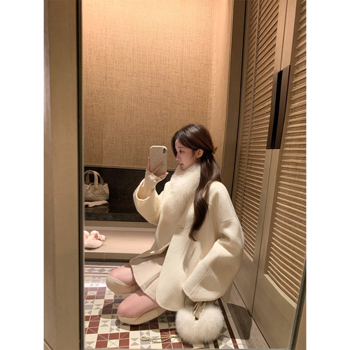 萌萌Ja 格林香榭~100%羊毛双面呢子大衣廓形感加厚外套女秋冬新款