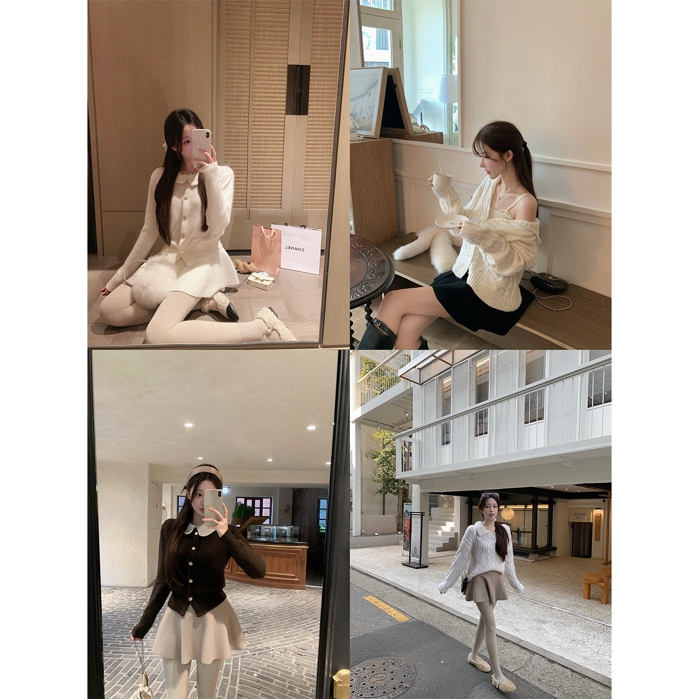 萌萌Ja三色高腰针织伞裙