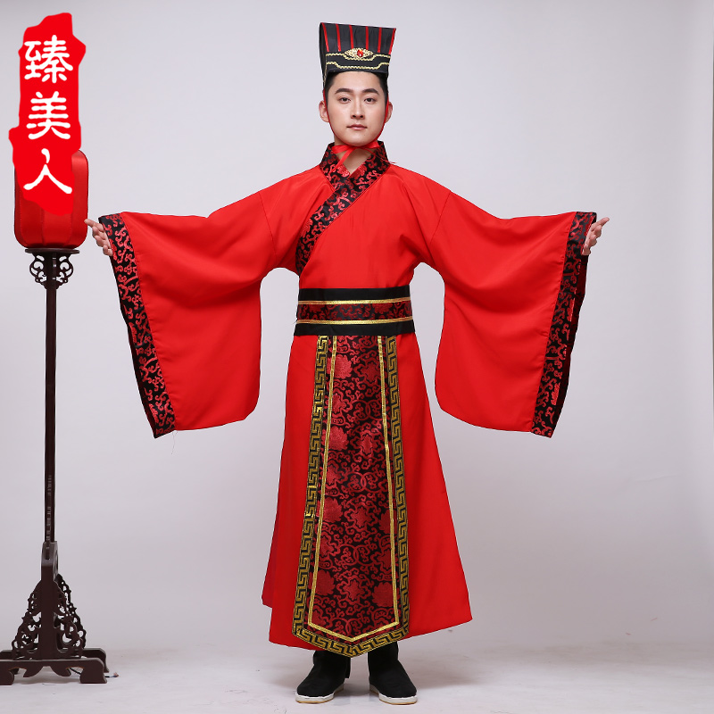 汉服红色龙凤年会改良古装定制