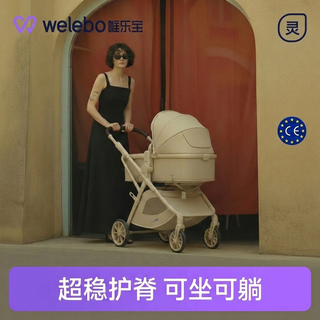 婴儿推车宝宝可坐可躺轻便折叠儿童高景观双向减震幼儿手推车护脊