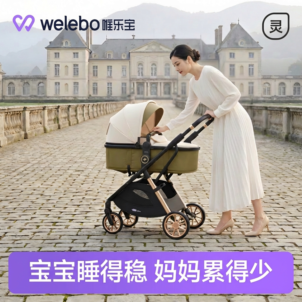 婴儿推车可坐可躺新生儿童轻便折叠高景观小孩宝宝手推车外出便携