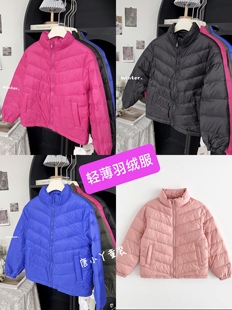 儿童轻薄羽绒服外套白鸭绒内胆专柜清仓火龙果色白色黑色男女童
