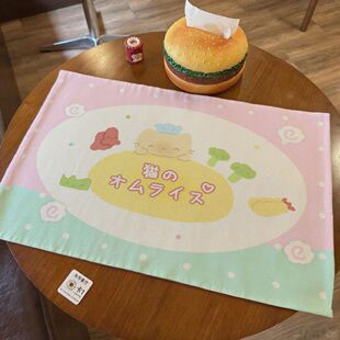 日韩古早小猫小熊喫茶店桌垫手帐背景桌面桌布宿舍隔脏垫