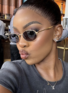 椭圆框太阳镜女高级感时髦墨镜