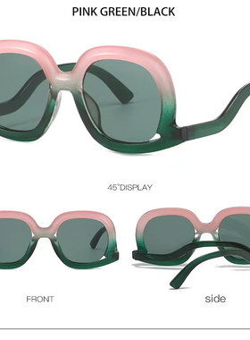 欧美潮大框遮阳太阳镜凹造型墨镜