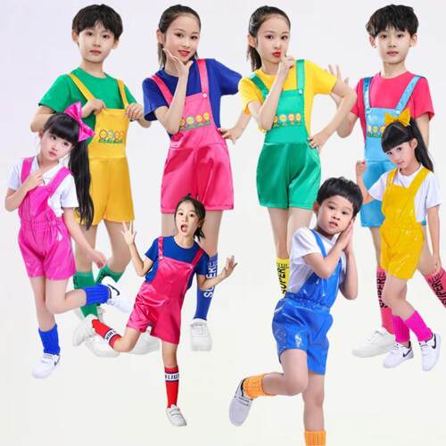 六一背带裤爵士舞舞蹈演出服