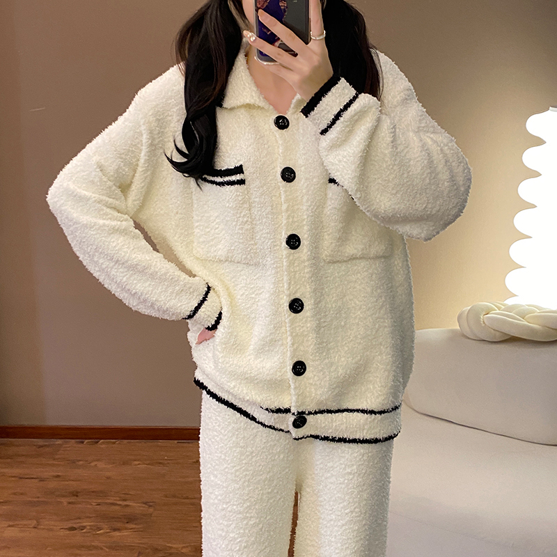 Geniequeen法兰绒小香风睡衣女