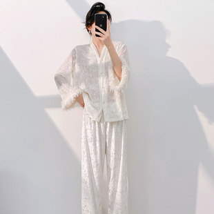 金钻绒长袖睡衣女套装显瘦系绳高级感家居服女轻奢金丝绒睡衣秋冬