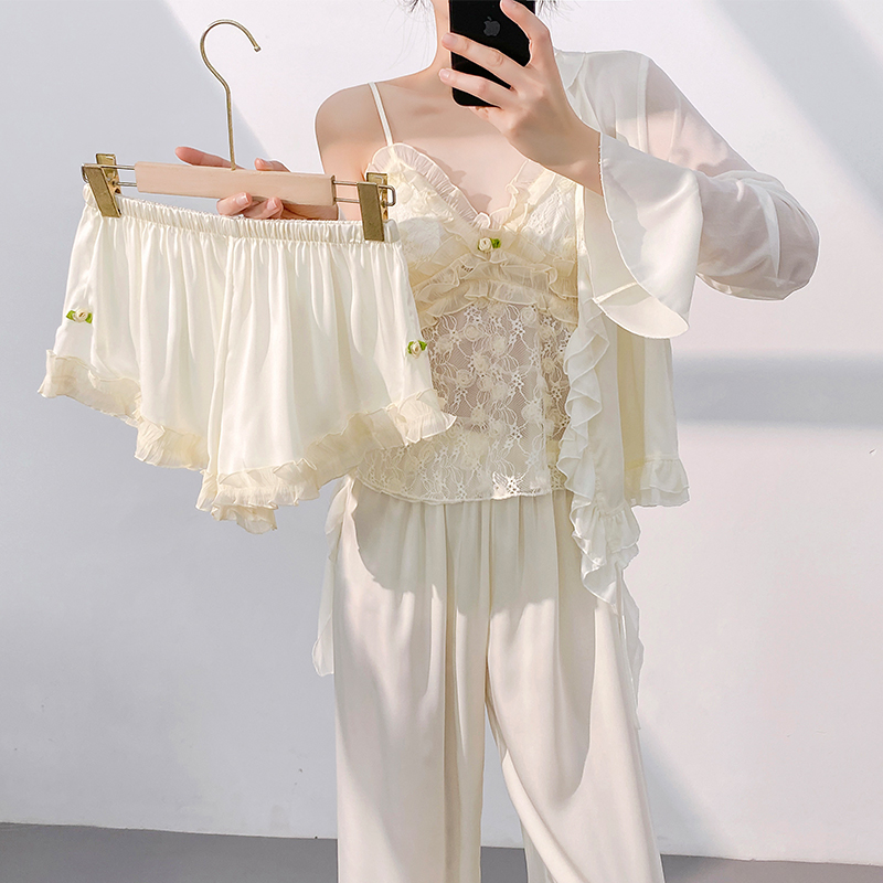 夏季性感睡衣女四件套
