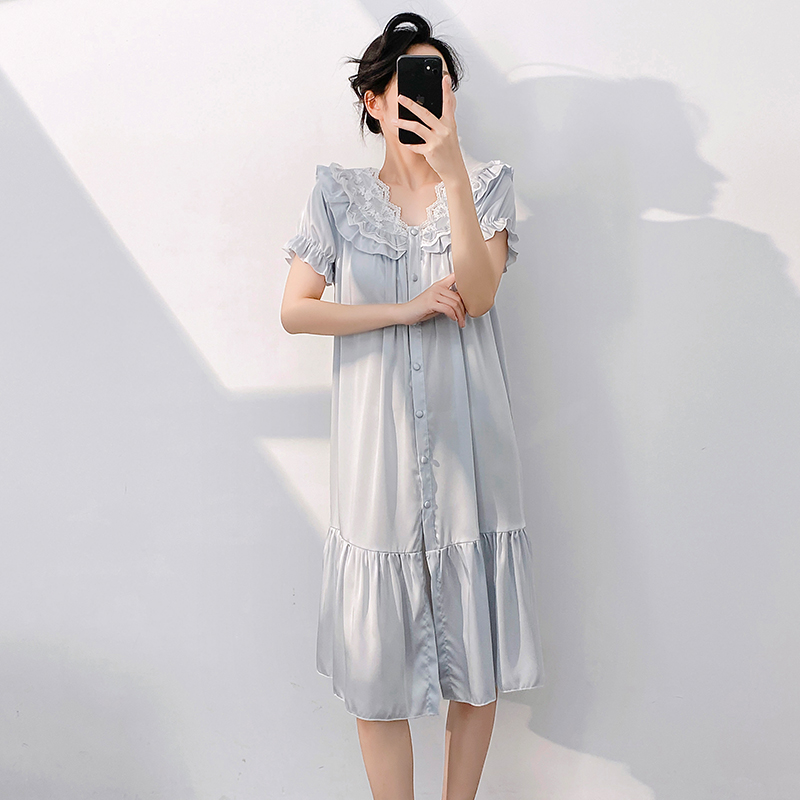 睡衣女春夏新款法式睡裙女