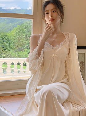 法式睡裙女2025春秋新款吊带性感两件套带胸垫可外穿家居服睡衣女