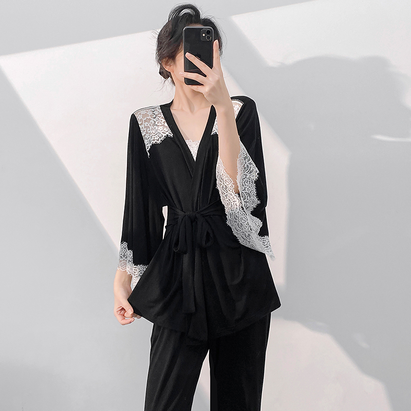 莫代尔性感睡衣女三件套