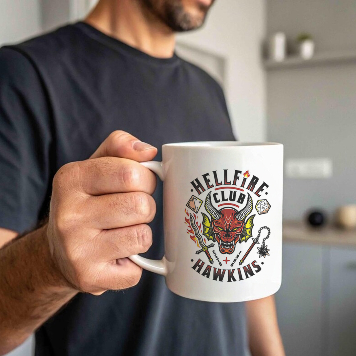 怪奇物语周边地狱火俱乐部马克杯