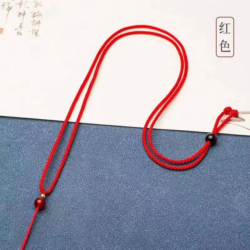 细绳吊坠挂绳手工编织翡翠项链绳挂脖水晶玉佩挂绳调节饰品qq挂绳