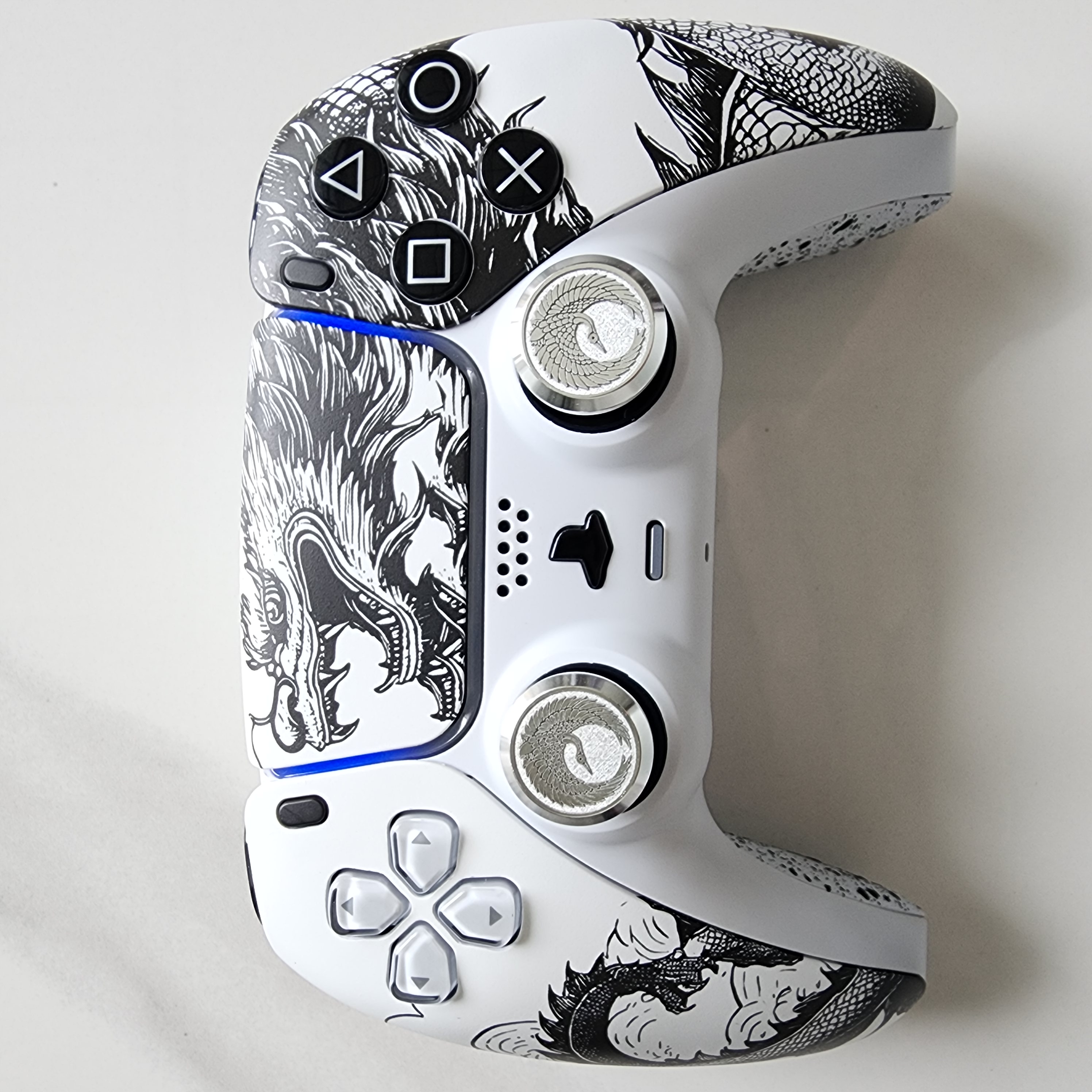 改装升级PS5游戏机手柄霍尔电磁摇杆TMR摇杆PS5原装手柄 水墨苍龙