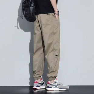 Kuvine春夏季薄款户外登山冲锋工装休闲裤男款束脚九分运动裤子男