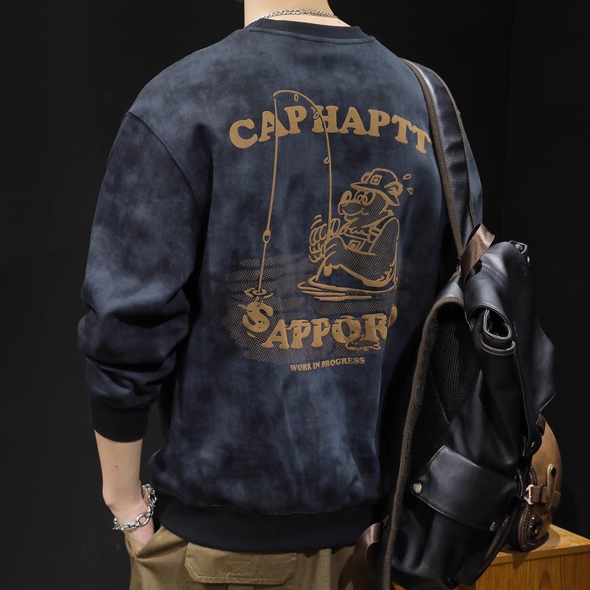 潮牌印花卫衣男秋冬款圆领男款衣服春季2026新款男士长袖大码男装