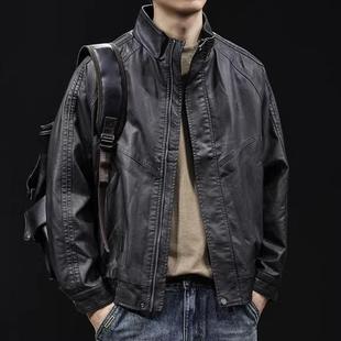 高级感机车皮衣外套男秋冬2025新款男士短款衣服大码美式潮牌秋季