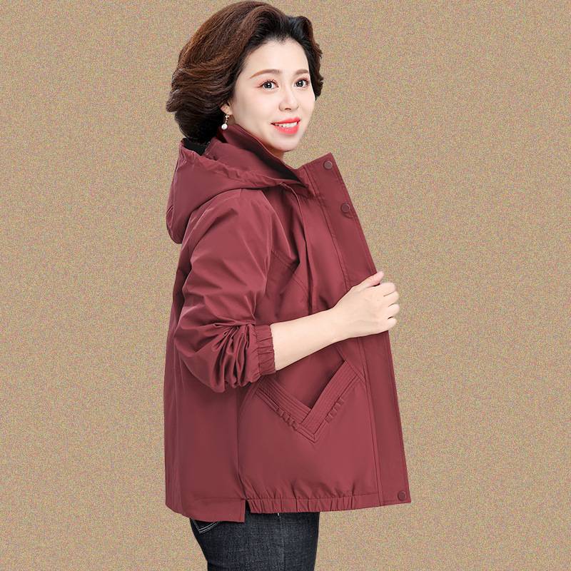 官方正品中老年妈妈秋装外套2025新款时尚大码贵夫人短款风衣女春
