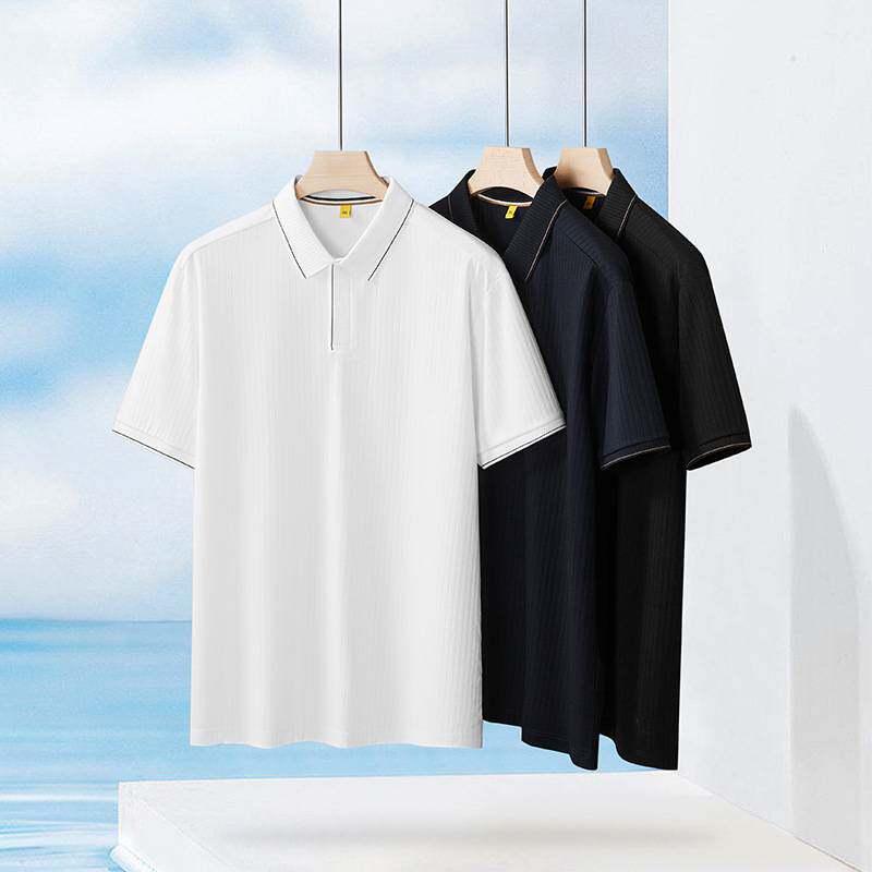 官方品牌2026年夏季新款男士加肥加大码时尚休闲翻领短袖T恤男胖