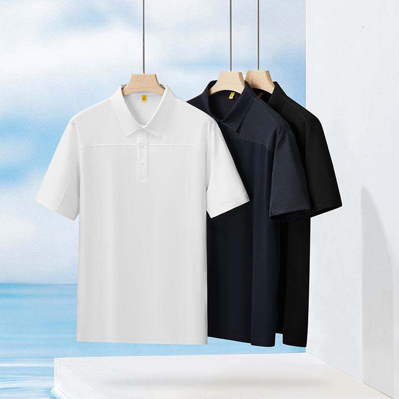 官方品牌2026年夏季新款男士加肥加大码时尚休闲翻领拼接短袖T恤