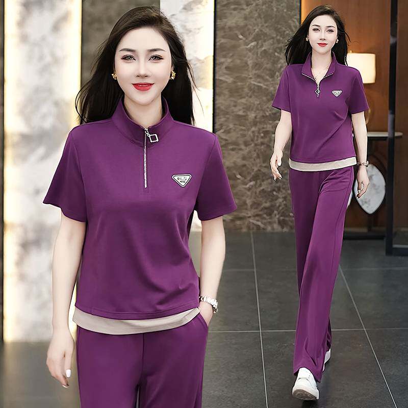 官方品牌高级感套装女夏季2026超火运动服冰丝薄款短袖气质漂亮休