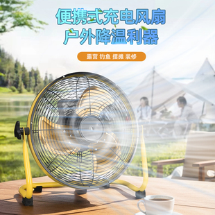 便捷式充换电趴地风扇户外宿舍露营省电大风力无刷直流电风扇21V