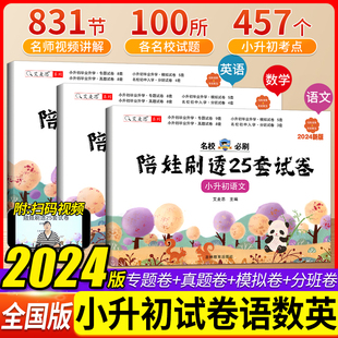 艾麦思小升初陪娃刷透25套试卷数学语文英语总复习备考名校真题试卷全国通用小升初真题卷初一分班卷培优提升专项训练习册模拟卷子