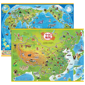 中国地图和世界地图挂画