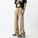 现货~2023夏季新款复古棕色水洗牛仔裤男潮牌NK810-P65_控78，男装牛仔裤，星座1102-1