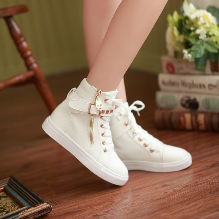 2015 summer and autumn high-top canvas shoes women flat shoes Korean student heavy-bottomed platform shoes casual shoes shoes tide