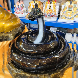 大黑蟒蛇灵蛇灵蟒常大太爷太奶真身马家堂口供奉树脂88cm摆件威武