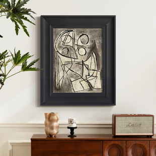 抽象线条客厅玄关卧室装饰画法式中古风高级感挂画氛围感轻奢壁画