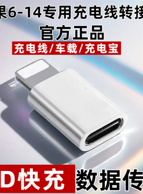 适用iPhone苹果15转接头lightning转typec闪充公转母数据线转换器
