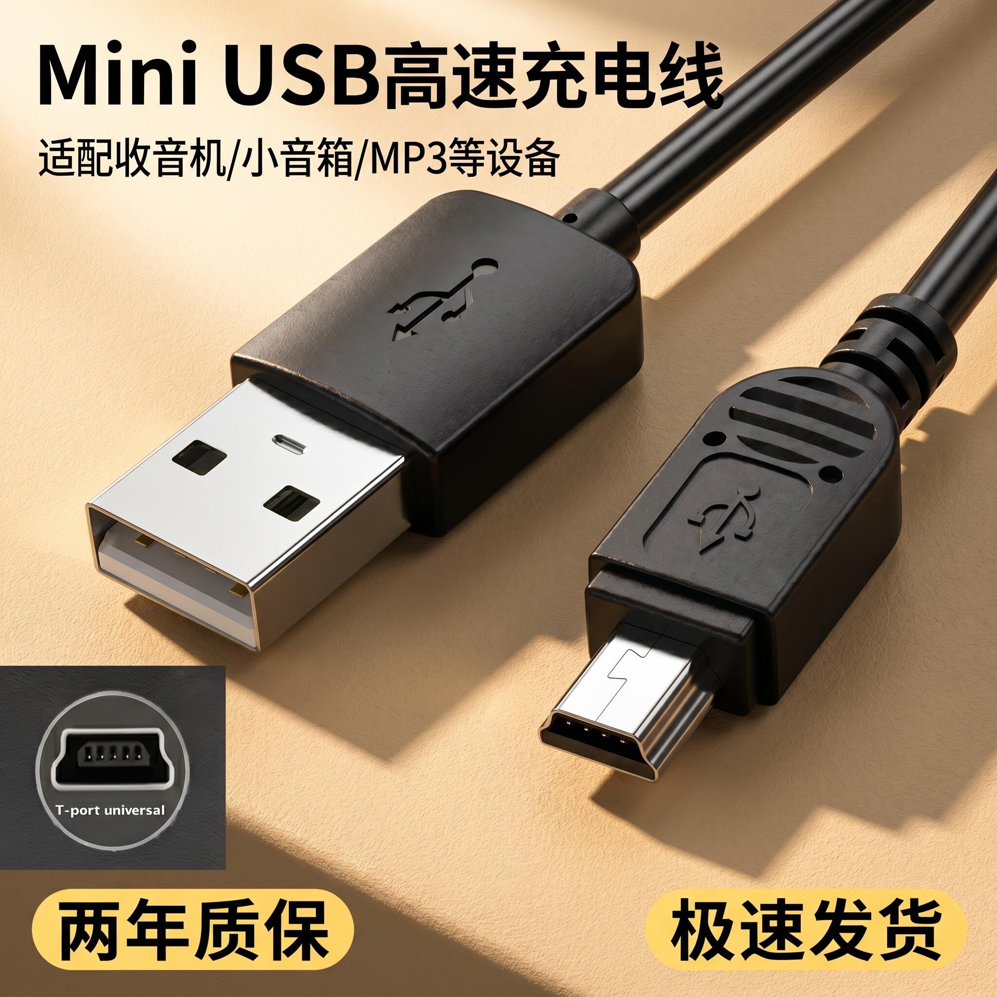 适用老人看戏机唱戏机Mini USBMP3设备USB充电线充电器线数据线图片