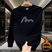 奥莱专柜 秋冬季 重磅纯棉卫衣男新款 圆领上衣针织保暖长袖 T恤