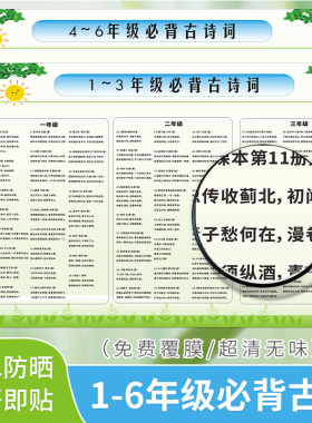 小学生一至六年级古诗必背